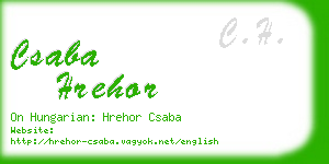 csaba hrehor business card